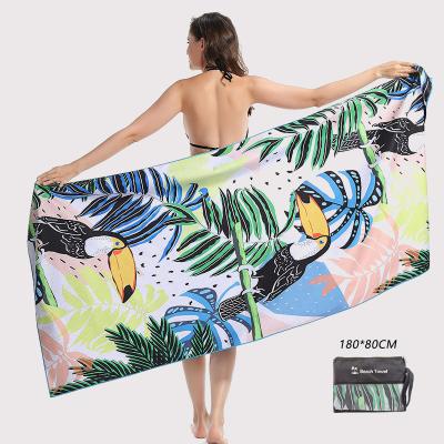 China Custom Printed Sustainable Microfiber Sand Free Beach Towel for sale