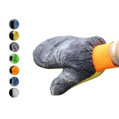 China Cheap Super Dirt-removing Power Car Wash Glove / China Factory Microfiber Material High Quality Super Absorbent Waterproof Microfiber Car Wash Glove for sale