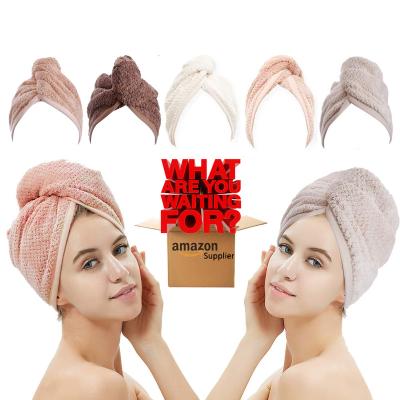 China China Factory QUICK DRY Fiber Microfiber Hair Towel Turban Private Label Microfiber Turban Hair Drying Towels Wraps for sale