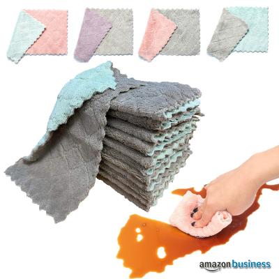 China Hot Selling Super Absorbent Coral Velvet Clean Microfiber Kitchen Dish Cloth Towels QUICK DRY Premium Dish Towels for sale