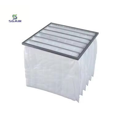 China Fiberglass Aluminum Bag Filter H14 with Good Rigidity And Heat Resistant for sale