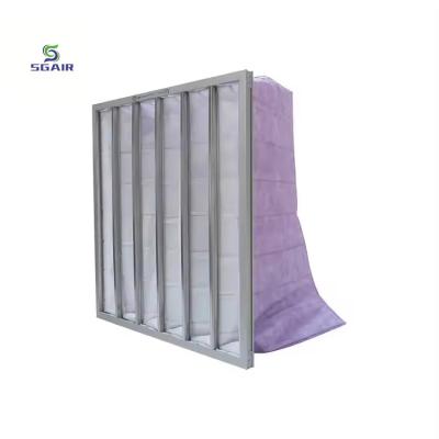 China 45% - 95% Efficiency Bag Air Filters With Large Dust Holding Capacity for sale