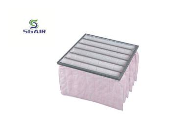 China Aluminum Recycled Washable H14 Pocket Bag Air Filters Pink Color for sale