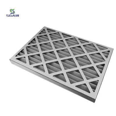 China Coarse Effect F6 Air Conditioning Hepa Filters Folding Type Pleated Panel Filter for sale