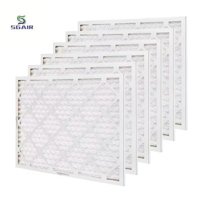 China 20x25x1 HVAC Pre Air Filter Cardboard Pleated Panel for AC Furnace for sale