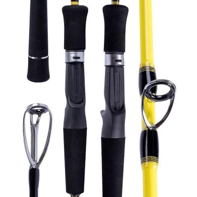 China Carbon Fiber Small MOQ Rod 1 Running Section Fuji Parts Yellow Fiber Rod Jigging Rod Ultra Light Color Carbon Fishing Rod for sale