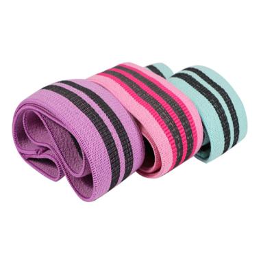 China Anti-slip hot factory direct black blood flow fabric booty resistance bands, loop exercise bands for sale