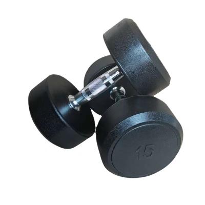 China Eco - Friendly Dumbbells Gym Rubber Pink Round Dumbbells Dumbbell Set 15 Kg for sale