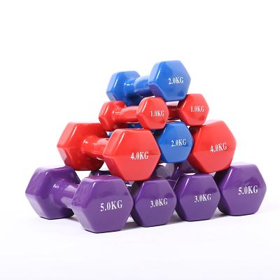 China Eco - Friendly Coated Women Dumbbells Handle Colorful Rubber Dumbells Dumbbell for sale