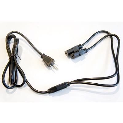 China Heavy Duty COMPUTER 18AWG Y Splitter 5-15P to 2 x IEC-320 C13 Double Power Cord for sale