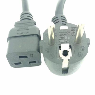 China Cheap Custom Home Appliance European Standard 2 Plug Elbow Suffix C13 Power Cord Eu Copper Core Computer Power Cord for sale