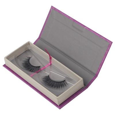 China Customized Natural Long Silk False Eyelashes Private Label 3D Eyelash Packaging Box for sale