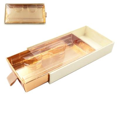 China Natural Long Make Your Own Eyelash Box Slide Drawer Eyelash Box Mink Lashes Packaging Box for sale