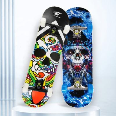 China Youngsters high quality Polished Aluminum Alloy Paint Bracket Northeast china Maple Deep Concave Wood Double skateboard  for outdoor for sale