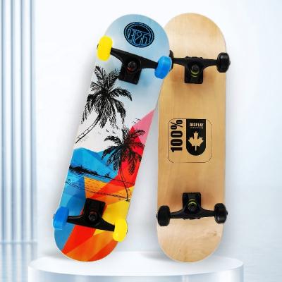 China Youngsters Outdoors Hot sale  Precision Bearing High Quality Durable Northeast China Maple Wood  Double skateboard for Mountain skateboard for sale