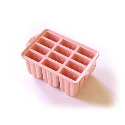 China Silicone 12 in 1 Ice Cream Lolly Mold Soft Ice Cream Machine Silicone Ice Stick Mold for sale