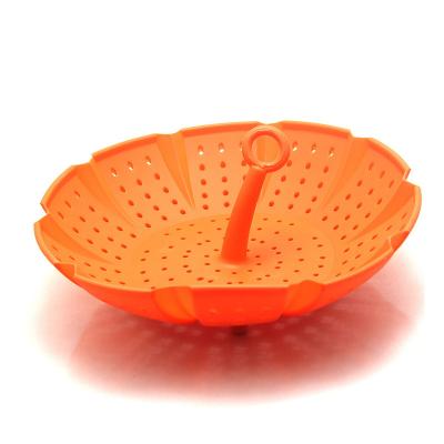 China Viable Collapsible Vegetable Drain Basket Silicone Fruit Drain Basket Food Steamer for sale