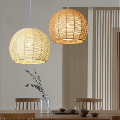 China Handwoven Rattan Wicker Pendant Light Charming Rustic Modern Unique Vintage for sale