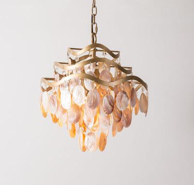 China Modern Chic Modern Shell Tiered Chandelier Waterfall Pendant Light Seashell for sale