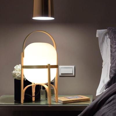 China Modern Simple Japanese Style Desk Lamp Art Bedroom Bedside Cabinet Study Solid Wood Lamps and Lanterns for sale