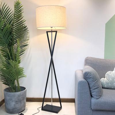 China American post-modern simple creative fabric covered floor lamp living room study bedroom floor lamp for sale