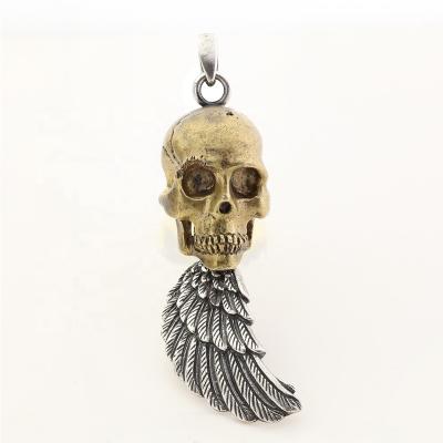 China Top Sale Punk Eagle Wing Pendant Custom Silver Punk Skull Shape Pendant For Men's Necklace for sale