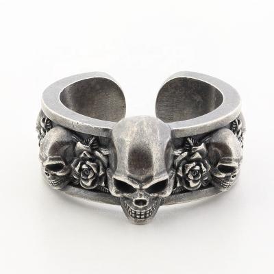 China Punk Customized Mens Rings 925 Sterling Silver Punk Jewelry Mens Vintage Skull Rings for sale