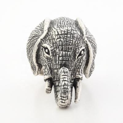 China Popular Trendy Punk Rings For Women Rings Womens Hip Hop Silver Elephant Ring 925 for sale