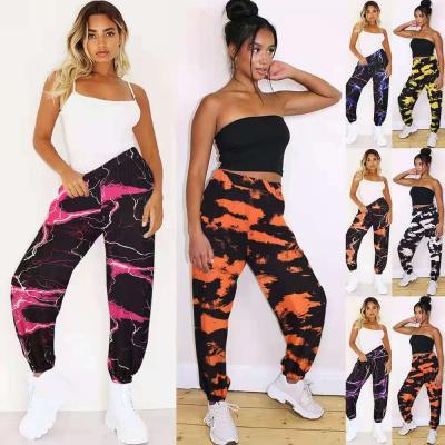 China QUICK DRY womens pants autumn clothing 2021 and pants causal joggers pants loose painted sweatpants streetwear for sale