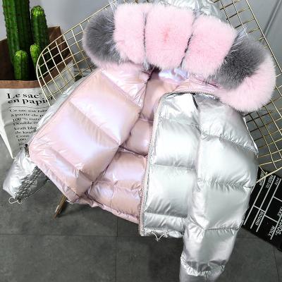 China 2021 Thick Turn-Down Bubble Jacket Women's Winter Ditch Stripper Coat Women's Patchwork Waterproof Lambskin Coat for sale