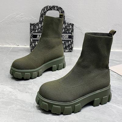 China Other 2022 Fashion Stretch Sock Boots Women Plain Short Knit Woman Winter Boots For Women for sale