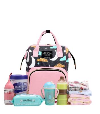 China Backpack Mom Bag Oxford Double Shoulder Bag Mother And Baby Diaper Backpack Large Capacity Waterproof for sale