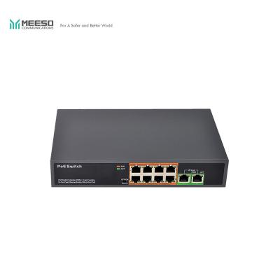 China Meeso PoE Ports 100M Power Supply PoE Switch 8 One Inside for sale