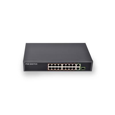 China POE Meeso Ports 100M Plug and Play 250W PoE Switch 16 for sale