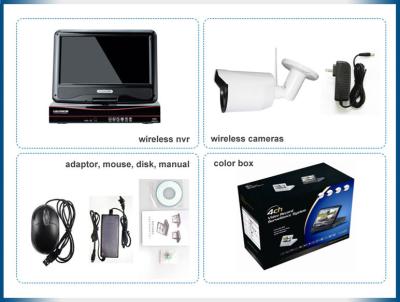 China Newest hot sale 4CH 720P Wireless NVR Kits including 4pcs wireless IP Cameras,one 4CH Wire for sale