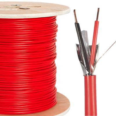 China Solid Core Shielded 2c*1.5mm Shielded Fire Alarm Wires Burglar Station Fire Safety Wire 14awg 14/2 1000ft for sale