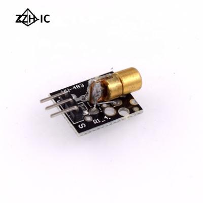 China 3C HW-493 KY-008 3pin 650nm 6mm 5V 5mW Digital Red Laser Transmitter Dot Diode Copper Head Sensor Module PCBA Board for sale