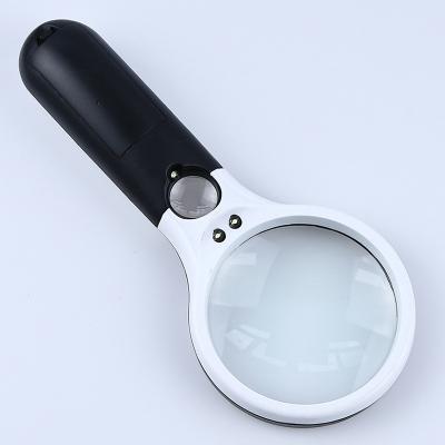 China ABS frame+glass lens manufacturer direct selling portable magnifier with led lamp portable magnifier jewelry surveillance 6902b popular RP for sale