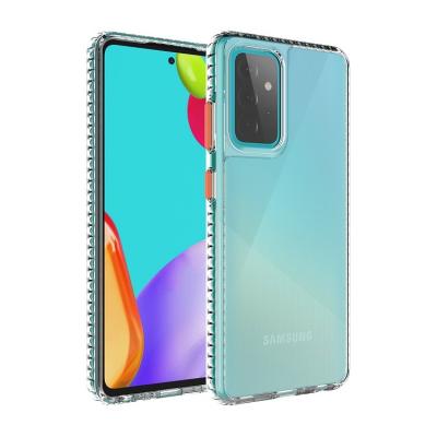 China Mobile Cases Crystal Clear Tpu Acrylic Case Luxury Colorful Glossy Border High Quality Shockproof For Galaxy A52 5G for sale