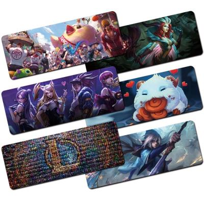 China PASSIONATE Custom Graphic Printed Non-slip Rubber Waterproof Fabric Quilting Blank Overlocking Sublimation Anime Gaming Mouse Pads for sale