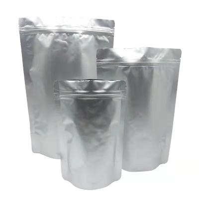 China Gallon Moisture Proof Stand Up Storage Doypack Aluminum Foil Food Wrapping Pure Silver Mylar Zipper Resealable Ziplock Bags Pouches for sale