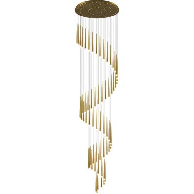 China Modern Modern Meteor Led Chandelier For Stairs Hotel Villa Living Room Dining Room Kitchen Trace Pendant Lamp Black Design Hanging Light for sale