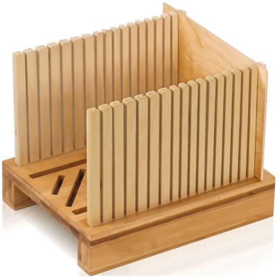 China Sturdy Custom Small Bamboo Foldable Bread Slicer Sustainable For Homemade Bread for sale