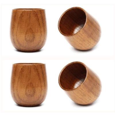 China Sustainable Natural Wooden Tea Cups For Tea Coffee Wine Beer Drinking Hot Beverages for sale