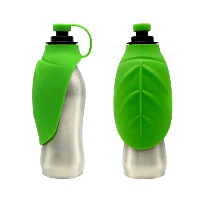 China Sustainable Custom Silicone Lid Pet Water Bottle Pet Water Bottle Stainless Steel Pet Water Bottle For Small Dog for sale