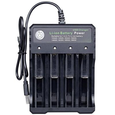 China Cheap Price USB Li Ion Battery Chargers Universal Rechargeable Lithium Li-ion Battery Charger 18650 Battery Charger 4 Slots for sale