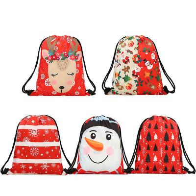 China 2021 Chinese Animal Polyester Christmas Gift Drawstring Candy Bag for sale