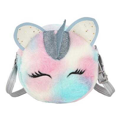 China 2022 Lady Cartoon Children Cross - Unicorn Kids Shoulder Bag Lovely Girls Sequins Body Wallet Bag Coin Purse for sale