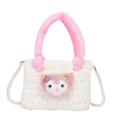 China 2022 Lady Cartoon Mini Tote Handbags Cute Children Cross Body Shoulder Bag Girls Plush Toy for sale