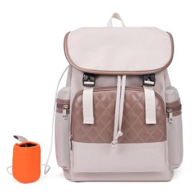 China Fashion Water Resistant Customize Mummy Bag Large USB Milk Bottle Heating Diaper Bag Baby Diaper Clothes Organizer Maternity Bag for sale